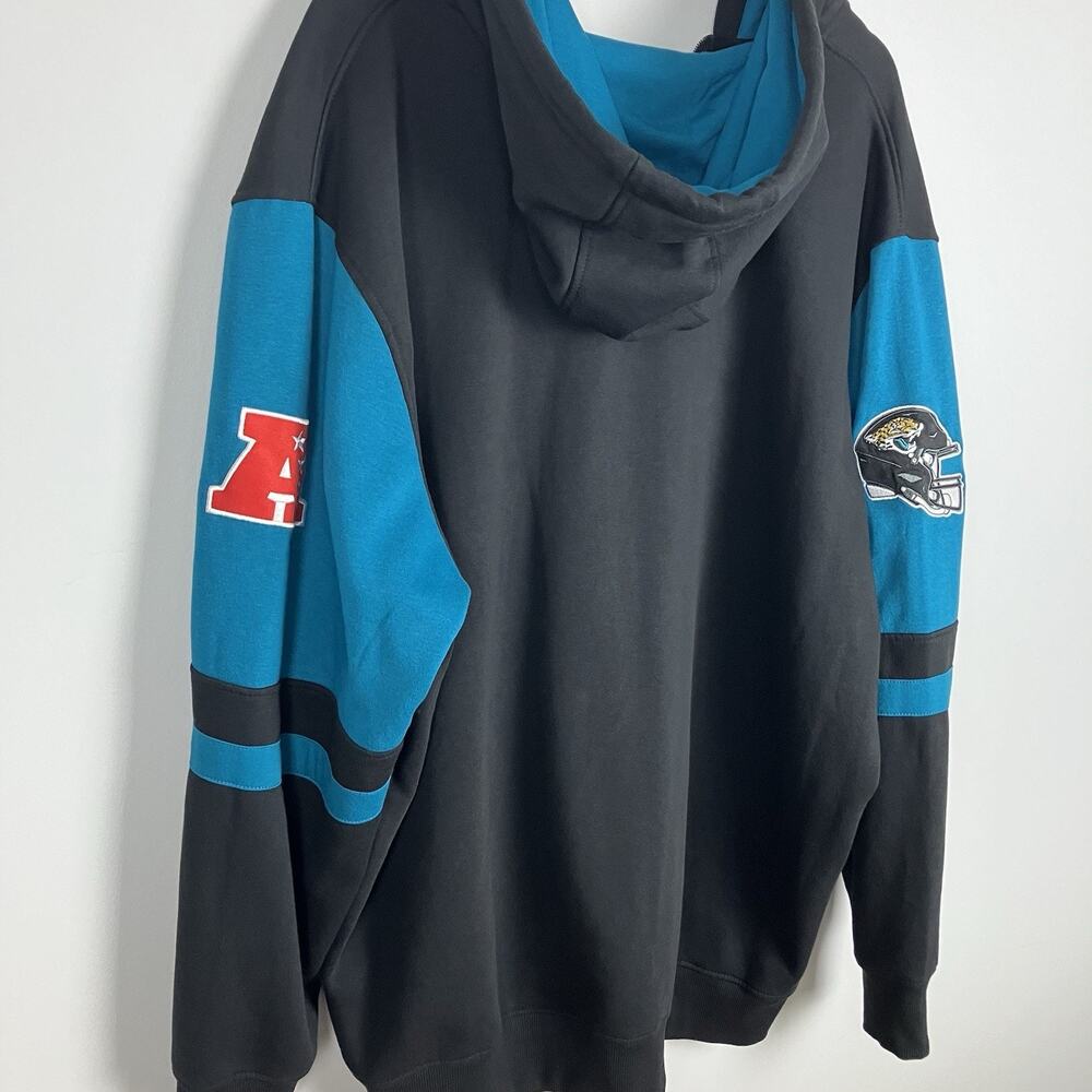Jacksonville Jaguars Full Zip Hoodie Mens 3XL NFL Embroidered Black Teal - Picture 10 of 14